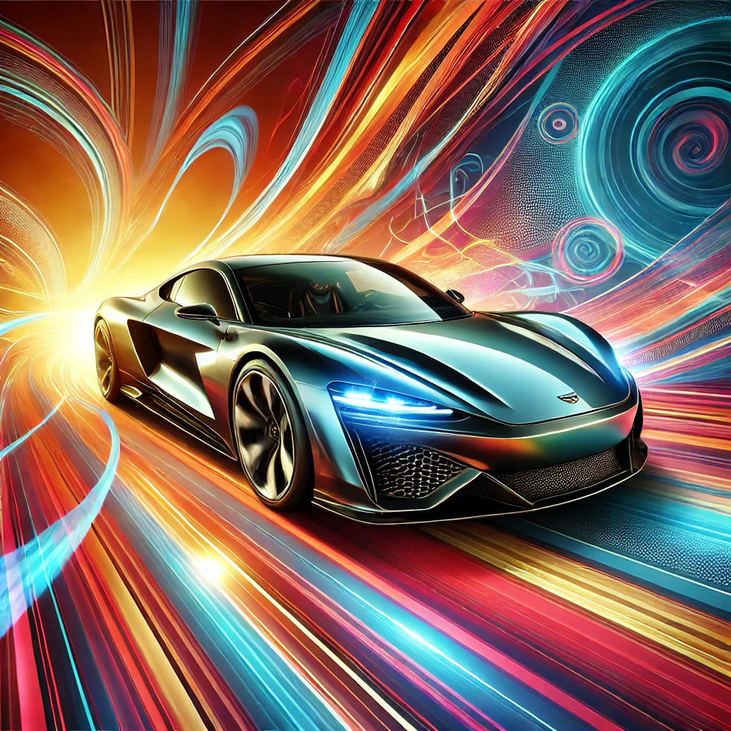 DALL·E-2024-12-15-19.09.37-A-luxurious-sports-car-driving-dynamically-on-an-abstract-and-vibrant-background.-The-car-is-sleek-and-shiny-with-a-futuristic-design-showcasing-hig